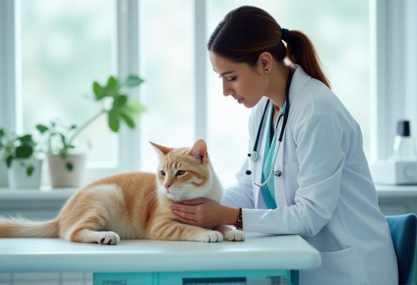 Vétérinaire de Clinivet Santé en consultation avec un chat